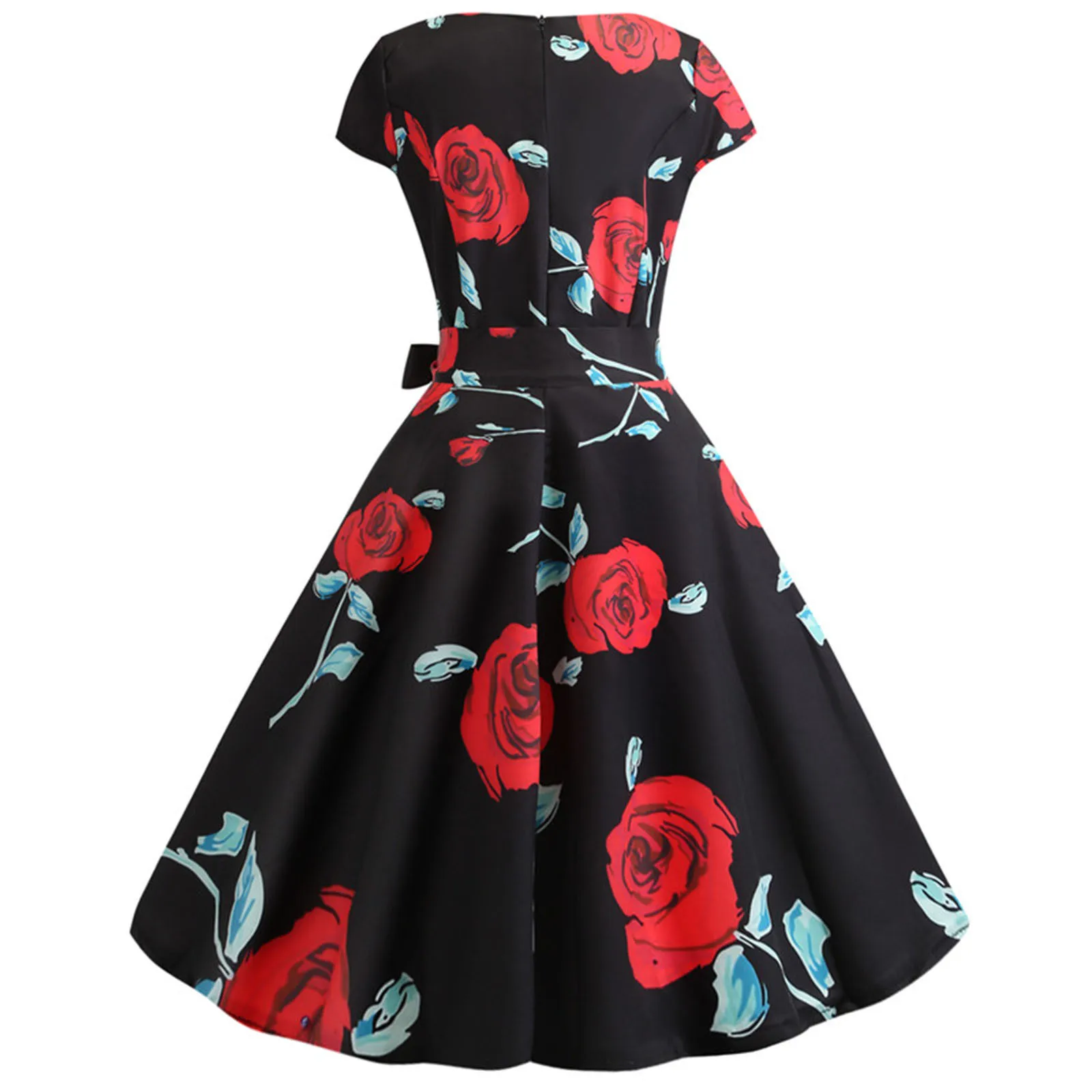 

50s Dress Women Vintage Cocktail Halter Dress 1950s Rockabilly Party Dress