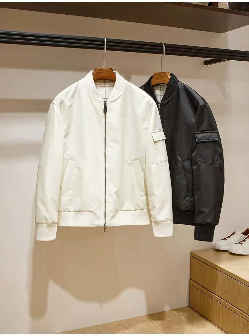 Insulated cotton filled autumn and winter men's baseball collar jacket