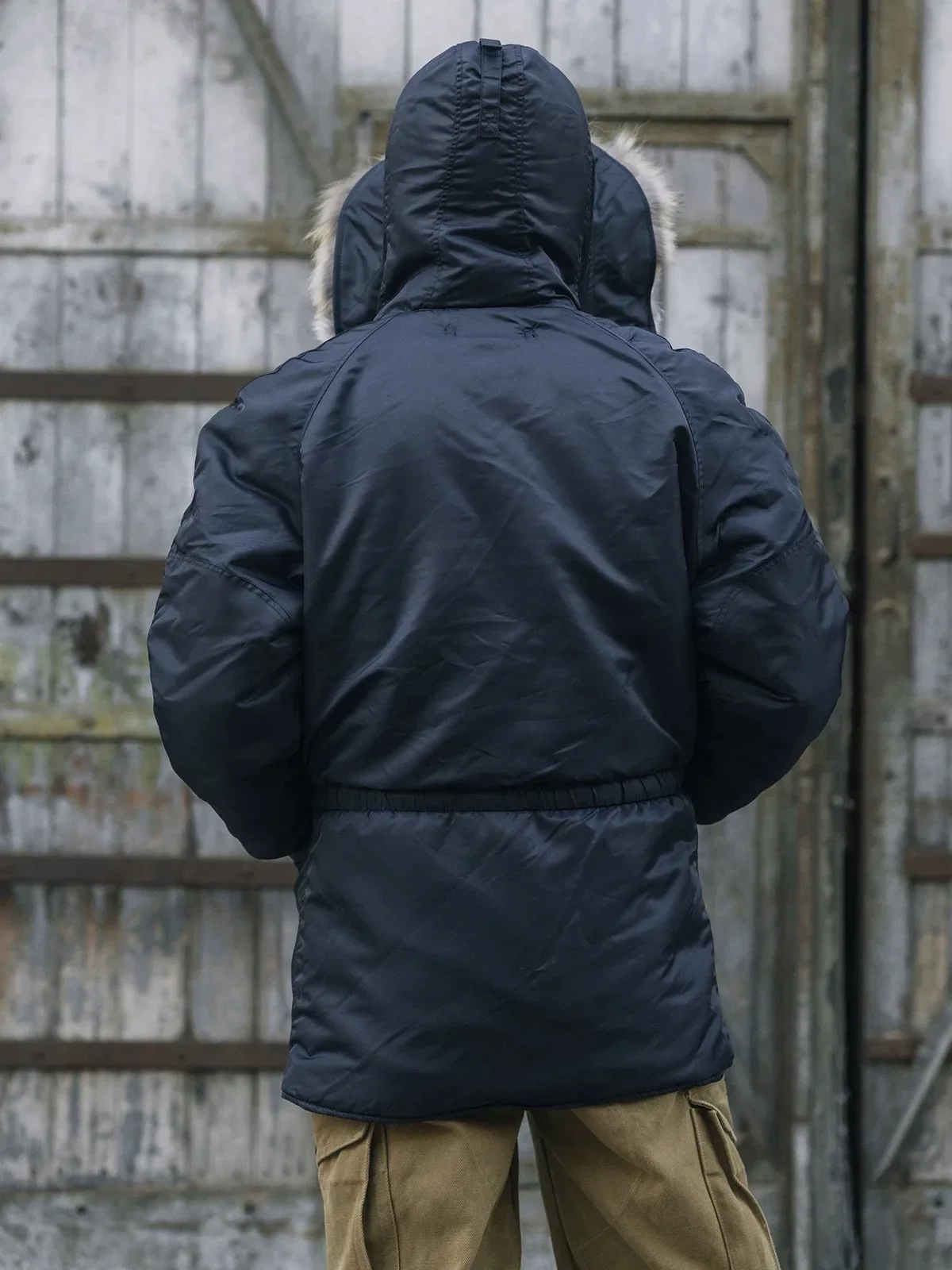 Мужская зимняя куртка-бомбер с воротником из натурального меха Bronson Type N-3A