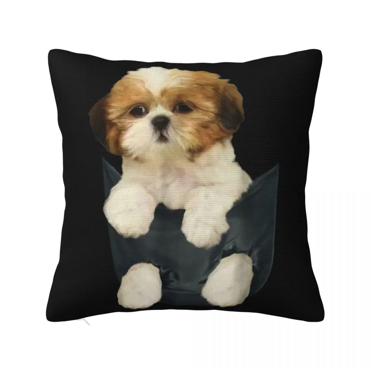 Щеня Ши-тцу в кармане винтажный подарок для мужчин забавная футболка праздничная