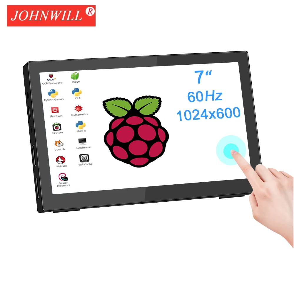 7 Inch Plastics Touch Monitor 1024x600 60Hz Portable Screen HDMI-Compatible For Laptop Xbox Switch Raspberry Pie Series Display
