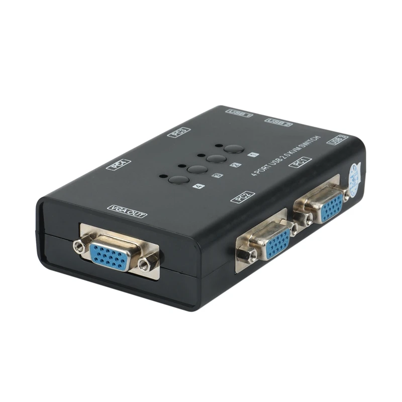 USB VGA KVM Switch 4 Port Selector Automatic Switcher for 4PC Sharing One Video Monitor and 3 Devices Keyboard Mouse | Электроника