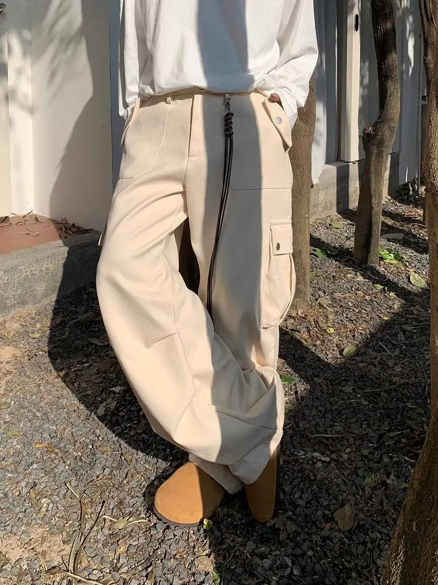 Мужские Брюки-карго Houzhou Большие Широкие Брюки Повседневная Уличная Одежда В