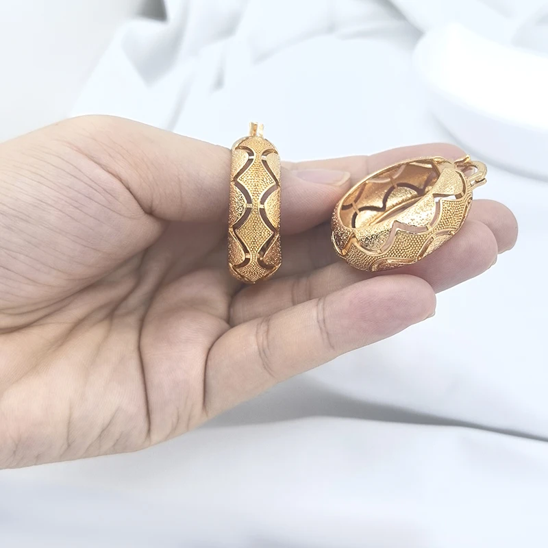 Круглые серьги-кольца для женщин позолоченные ювелирные украшения в итальянском