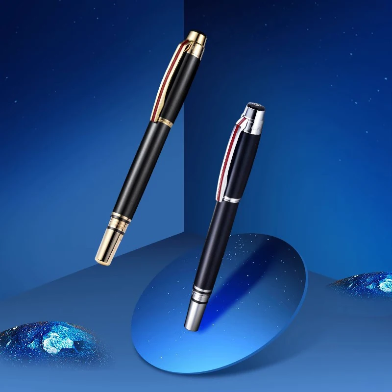 Перьевая ручка Hero 200E Executive Grey &amp Black Barrel из 14-каратного золота с тонким пером 0 5 мм