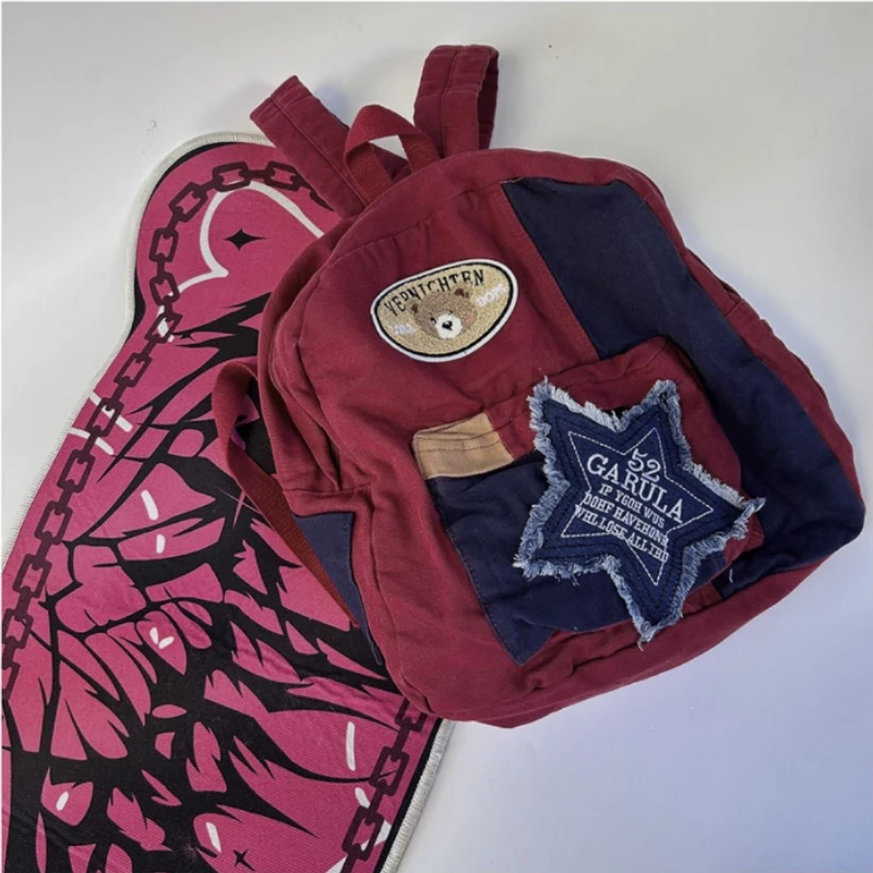 Y2K Korean Fashion Casual Kawaii Book Bag Cute Star Backpack Student Bags Schoolbag Kids Travel Girls Ladies Backpacks For Women