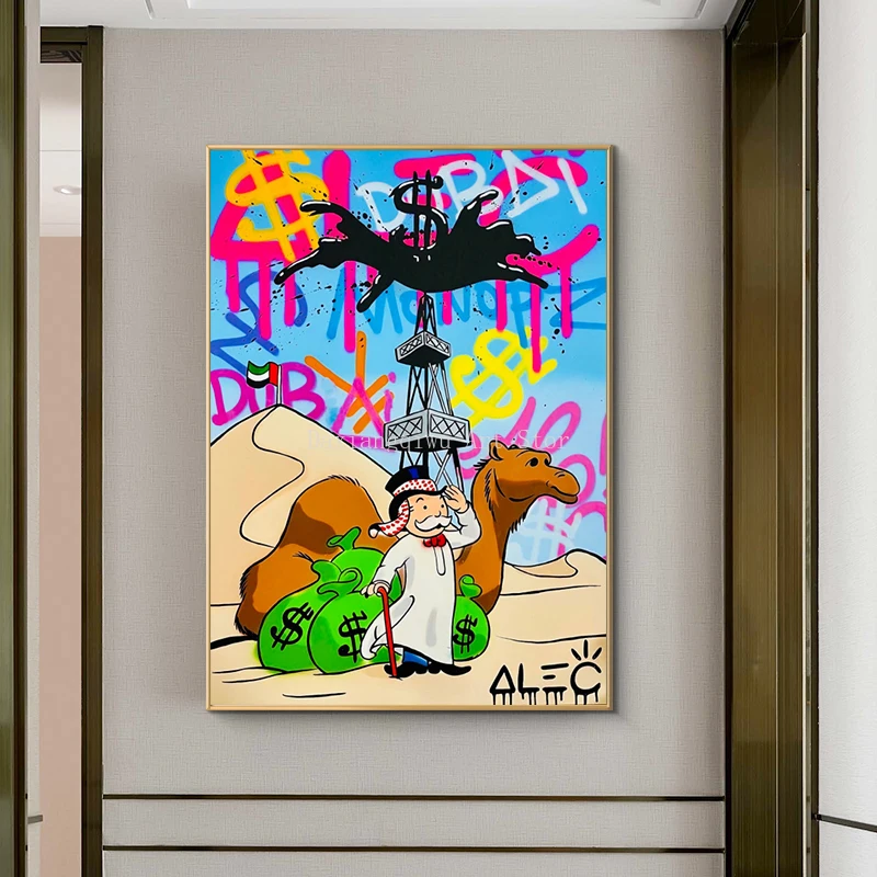 

Alec граффити Монополия деньги улица Искусство Печать на холсте картина на стену гостиная украшение для дома живопись