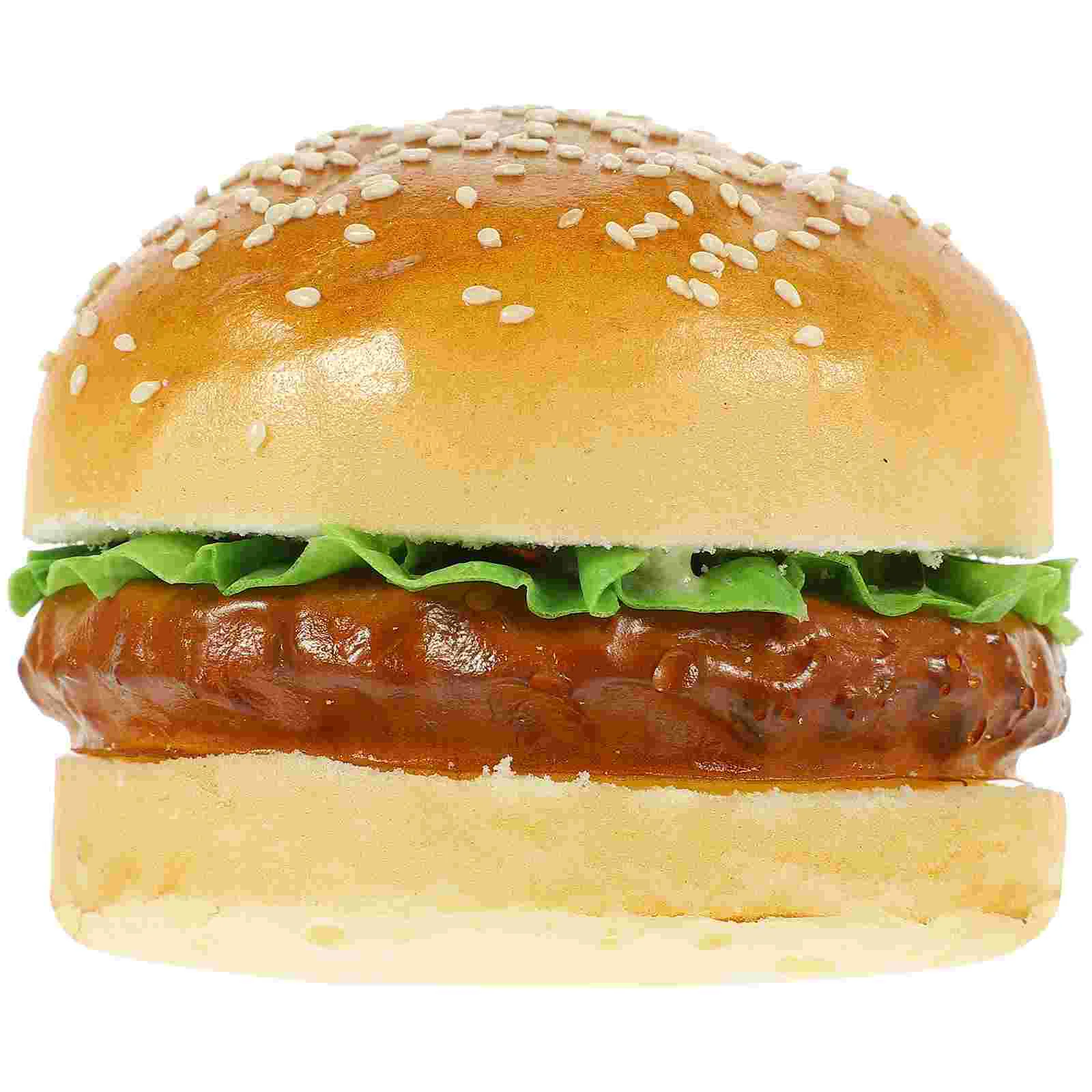 

Burger Fake Toy Model Simulation Artificial Fast Prop Decoration Play Kitchen Pretend Photo Realistic Props Pu Bread Dog Bakery