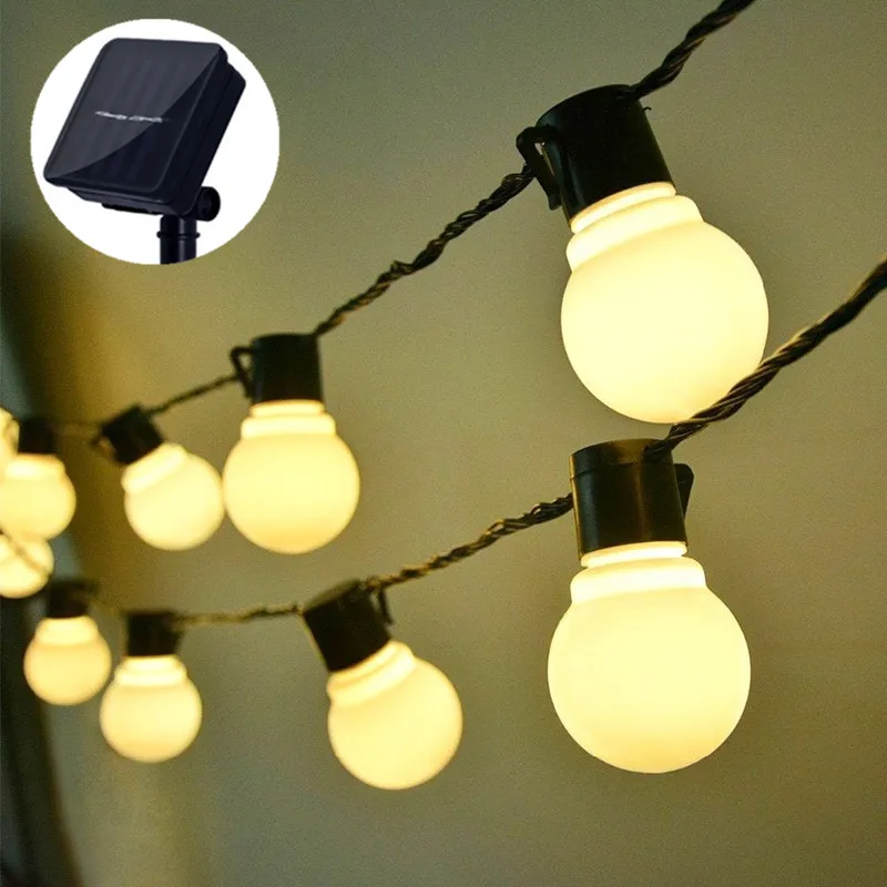 LED EU/US Solar String Lights Christmas Decoration Light Bulb Waterproof Patio Lamp Holiday Street Garland Outdoor Garden Decor | Освещение