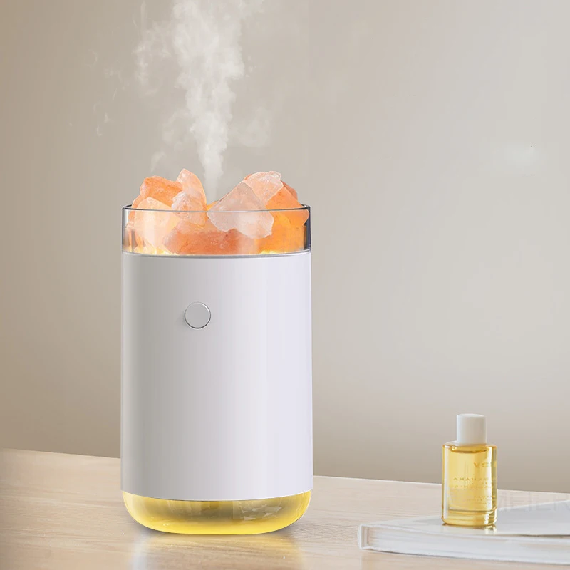 

260ML Portable CarCrystal Salt Stone Aromatherapy Diffuser Air Humidifier USB Diffuset Mine Mist Maker With Coloful Night Light