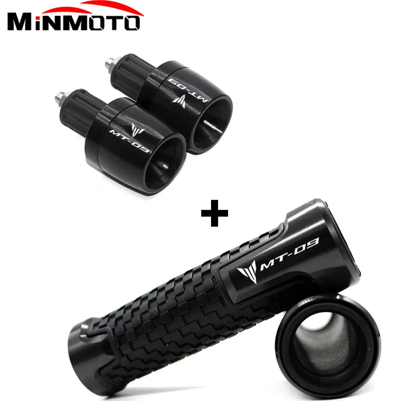 LOGO MT-09 For Yamaha MT-09 MT09 MT 09 Tracer 900 Motorcycle Accessories Aluminium CNC Hand Grips Handle Bar End Cap