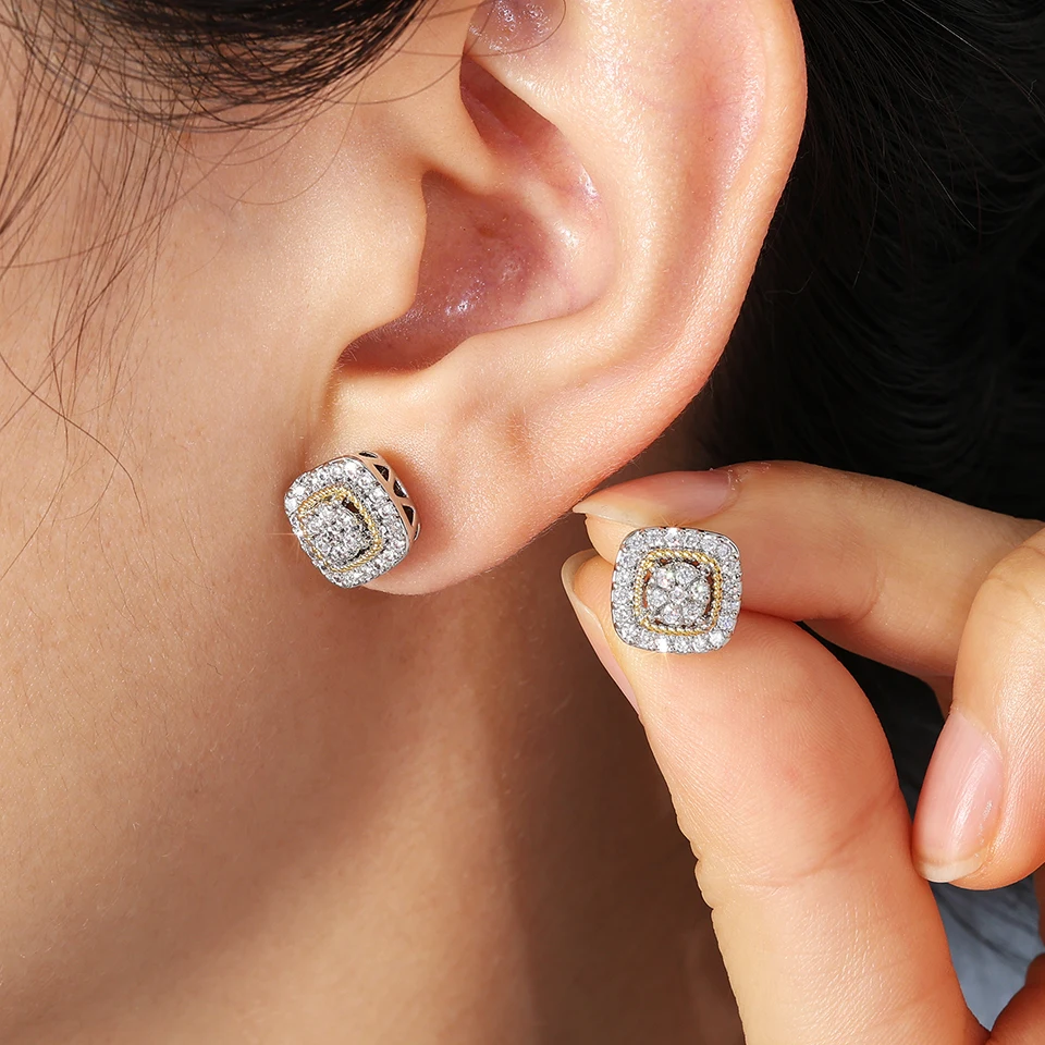 ZAKOL модные серьги-гвоздики с геометрическим кубиком сахара для женщин полной