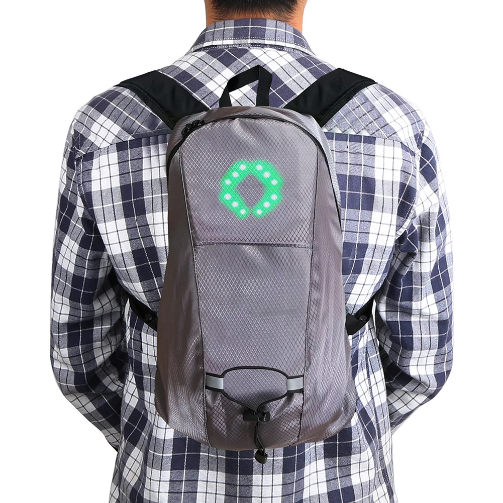 15L Bicycle Bag USB LED Turn Signal Light Remote Control Safety Bag Outdoor Hiking Climbing Backpack Waterproof Sport Backpack