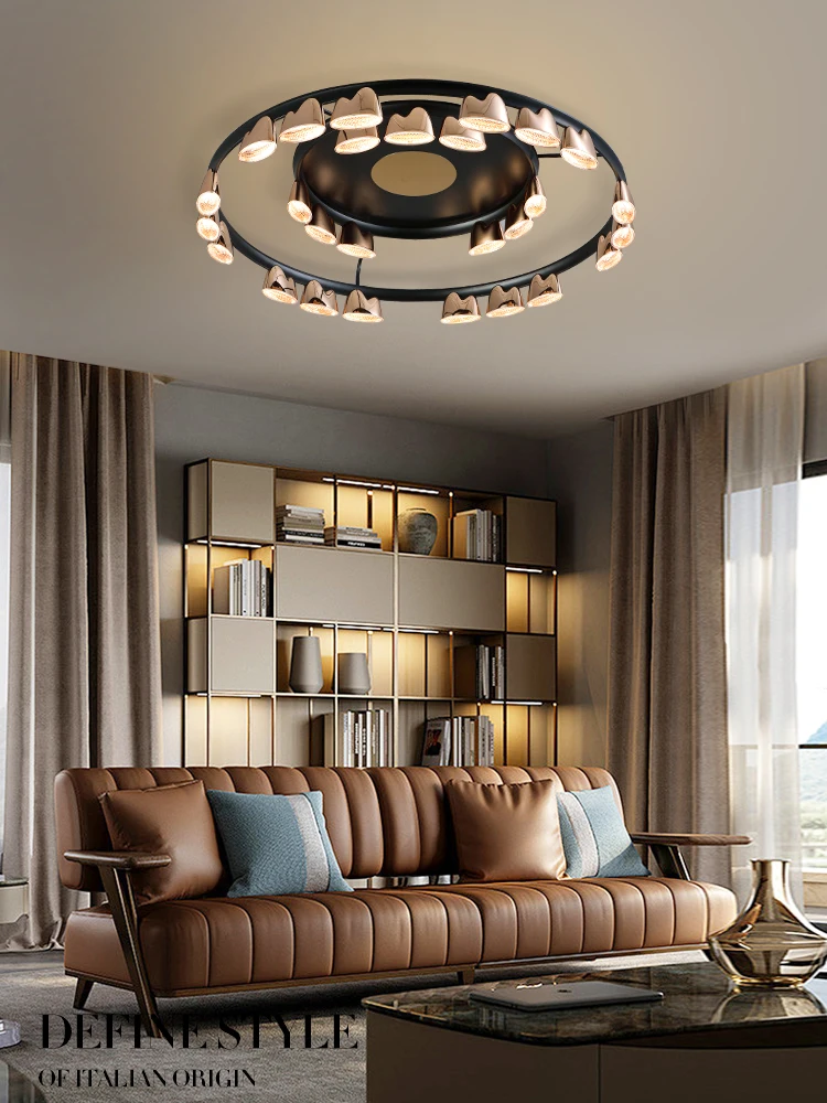 

Post-Modern Light Luxury Living Room Lamps High-End Atmospheric Italian Ceiling Lamp Led Modern Round Hall Main Lamp