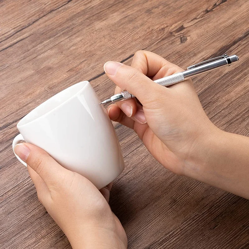 2 Sets Tungsten Carbide Scribers with Magnet 2Pcs Engraving Pens Replacement Marking Tips for Glass Ceramics |