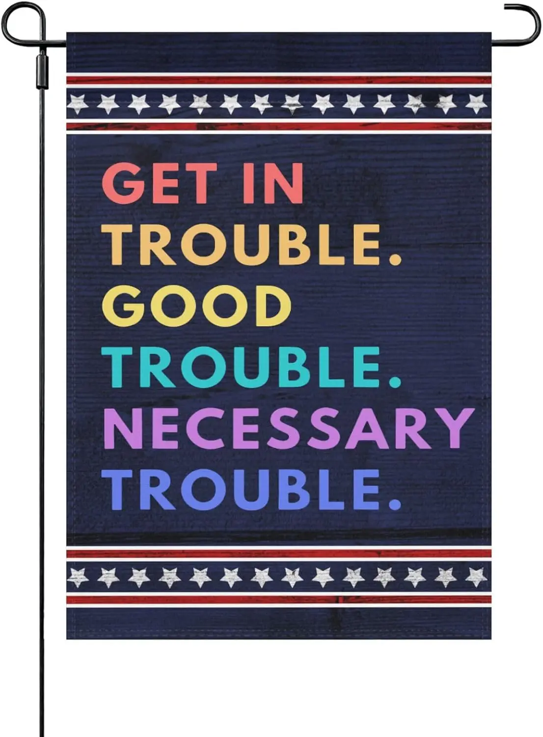 Фото Флаг для двора с надписью «Made In US Get In Good Necessary Trouble», вдохновляющий баннер для фермерского дома IL EEN AAL HHM WZZ №1