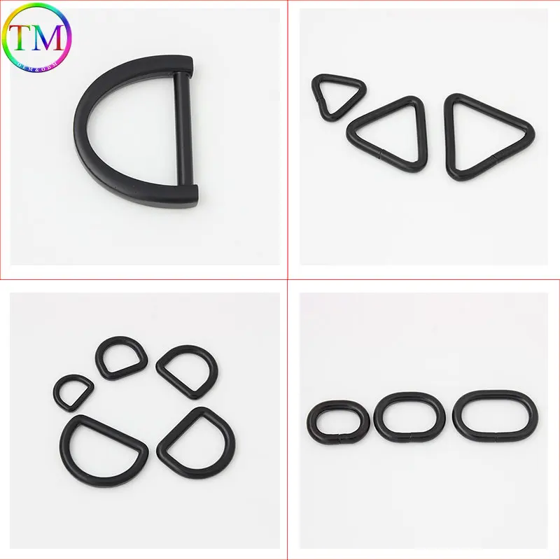 10-50 Pieces Dark Black Die-Casting D Ring Buckles  Openable Connect Hook Buckles Ring Buckle Removable D Ring DIY Accessories