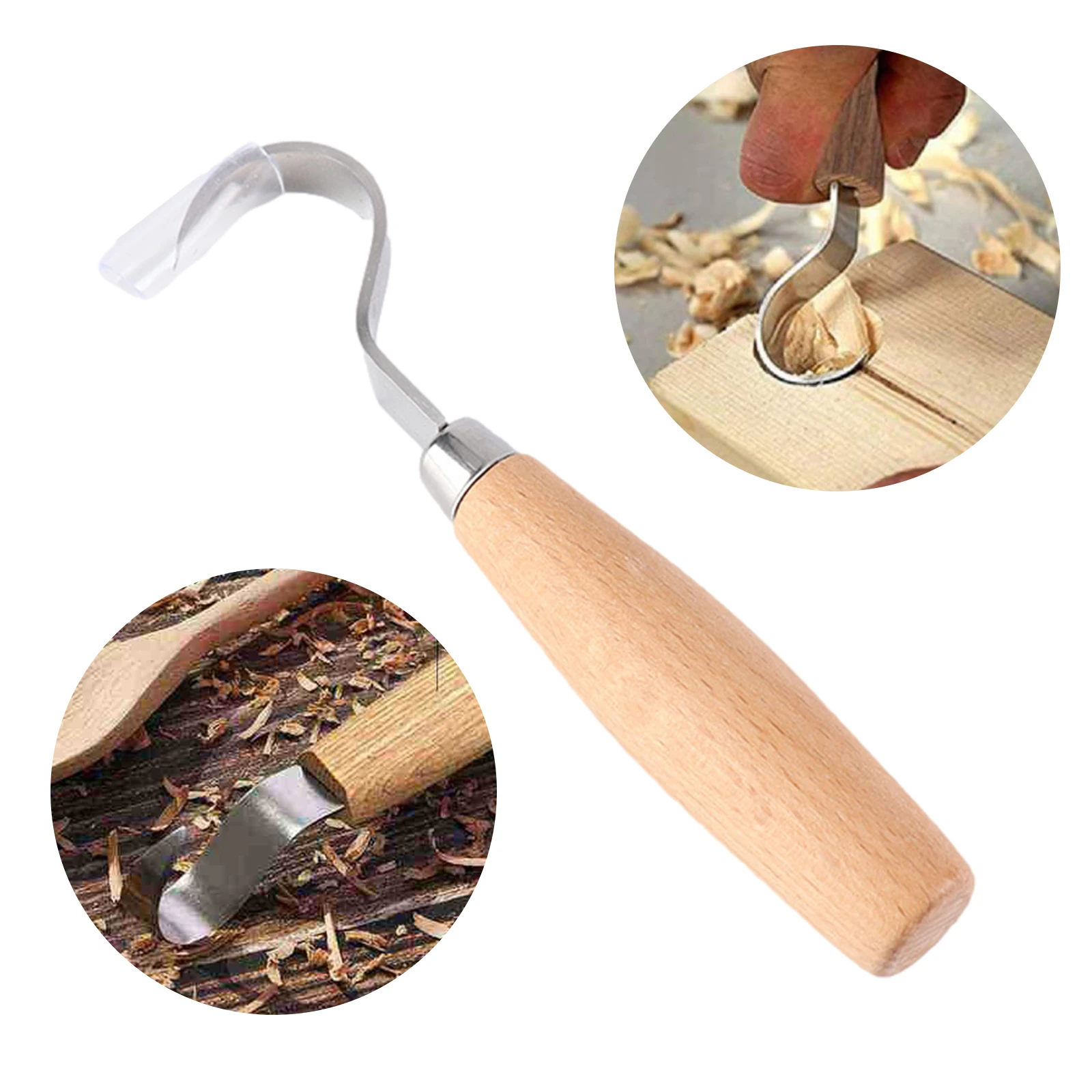 

Нож для резьбы по дереву из бука с овальной ручкой