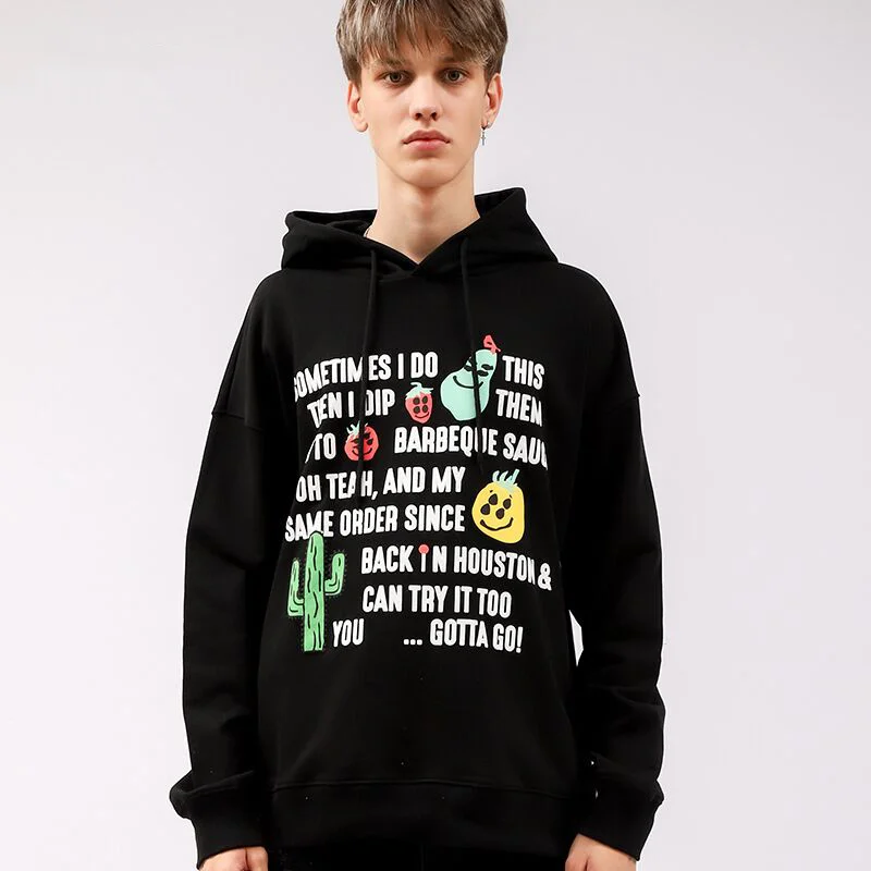 

Толстовка в стиле Харадзюку для мужчин и женщин, уличная одежда в стиле хип-хоп, худи с графическим принтом, хлопковый пуловер с надписью, зи...