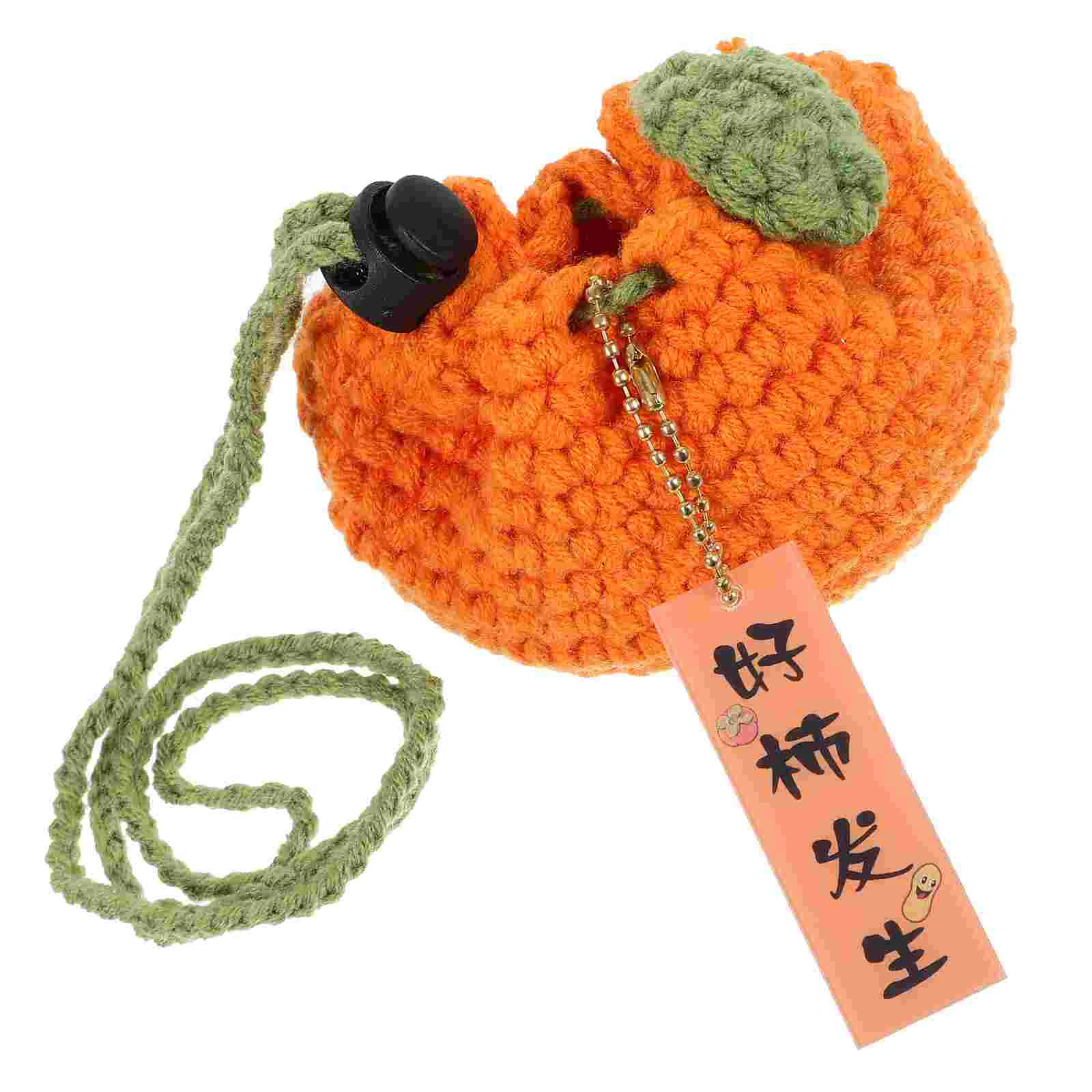 

Oranges Crochet Purses For Women Bag Drawstring Hand-woven Portable Yarn Shopping Women's Storage Outdoor