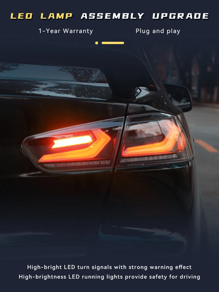 Задние фонари для Mitsubishi Lancer EVO EX 2009-2016 модифицированные полностью светодиодные DRL