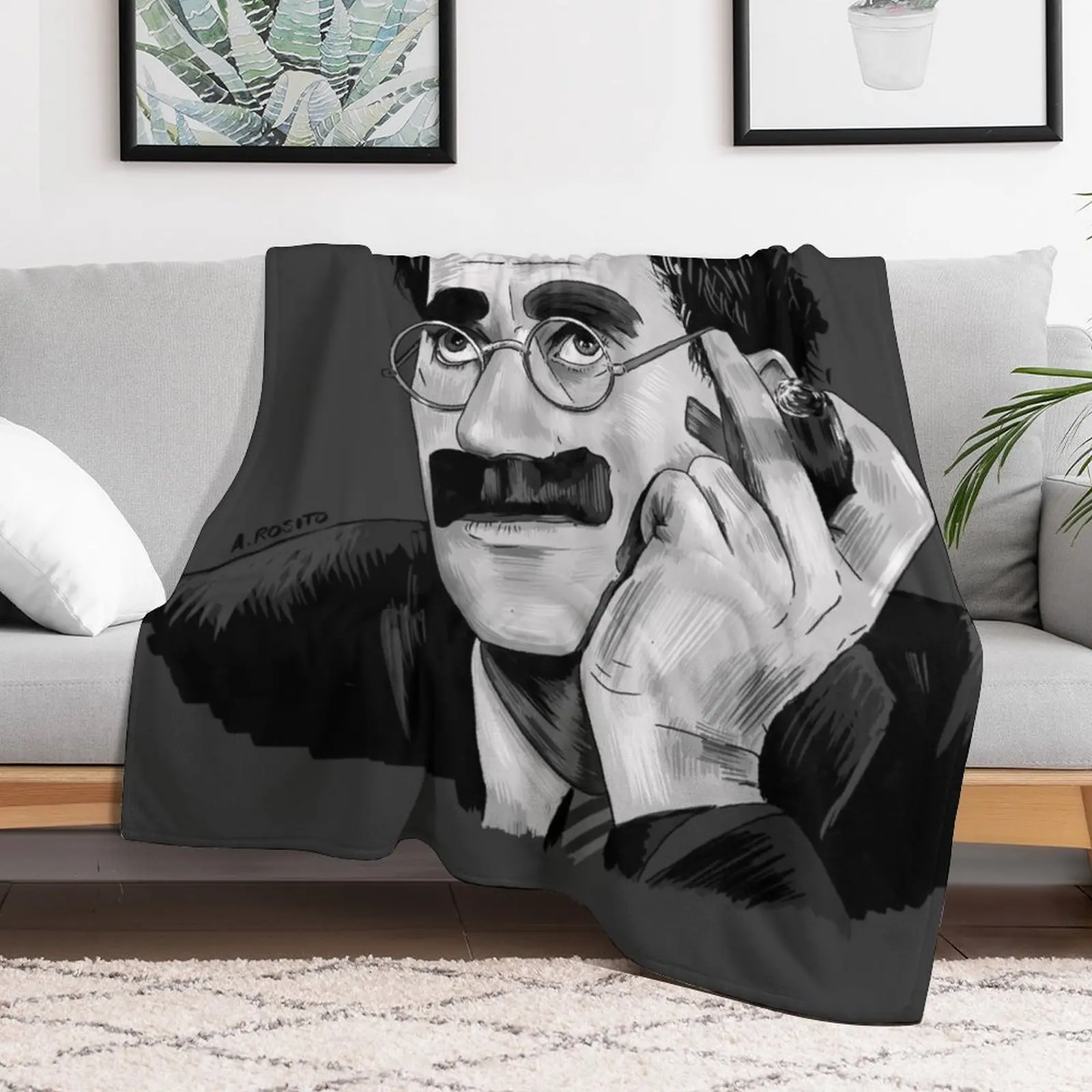 Роскошные пушистые мягкие одеяла для сна Groucho Marx иллюстрация портрета масла