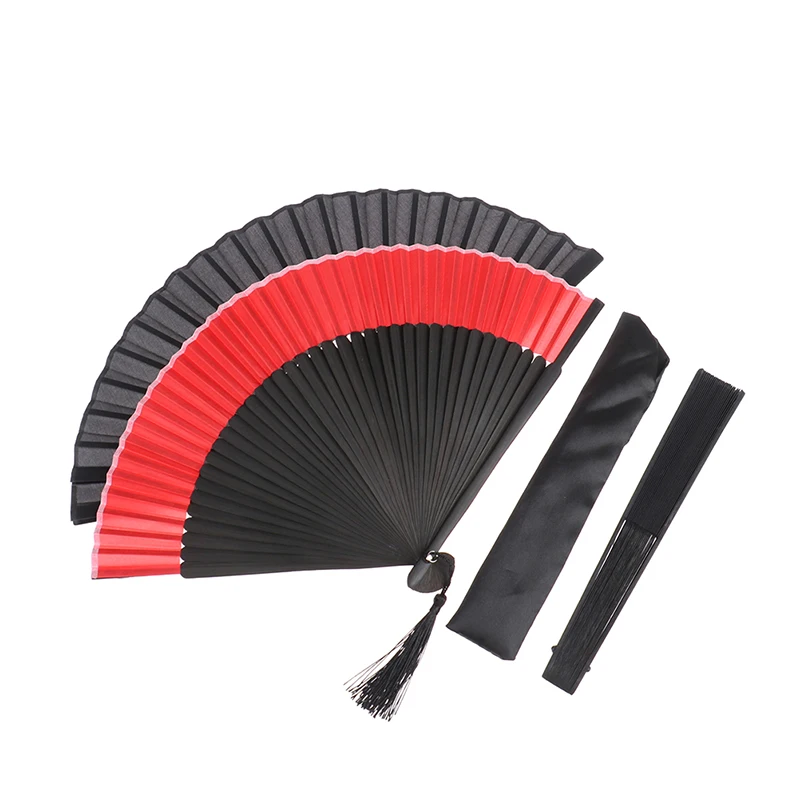 

Винтажные Черные искусственные веера в китайском стиле для танцев, свадеб, вечеринок, китайских танцев