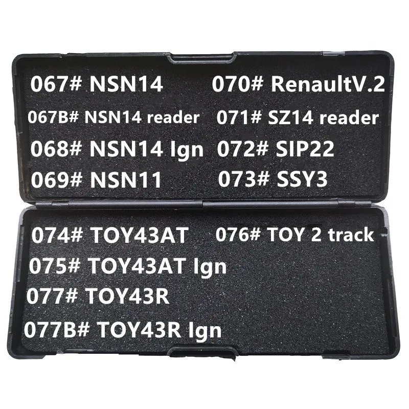 

No black box 067-077B# NSN14 NSN11 SZ14 SIP22 SSY3 TOY43AT TOY43R for Renault V.2 reader Ign LiShi 2 in 1 Locksmith Tools