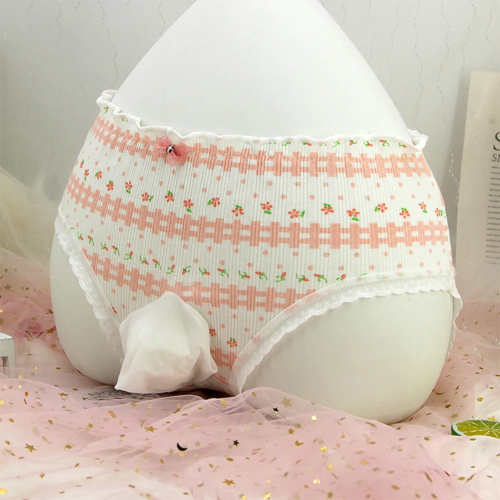 

Sexy Ball Pouch Panties Pensi Sheath Underwear Gay Floral Cute Knickers Sissy Printed Seamless Briefs Unisex Couple Underpants