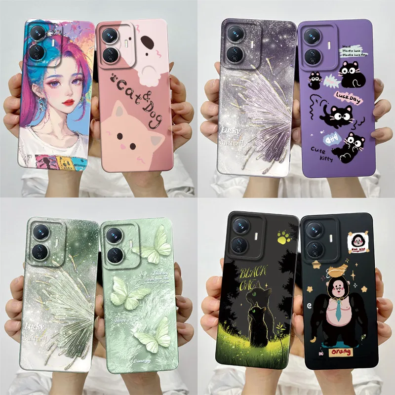 For Vivo Y77 5G / Y77E IQOO Z6 Lite Phone Case V2169 V2166BA I2208 Soft Silicone Sweet Painted Back Cover Cute Printed Casing