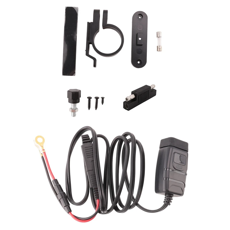 

QC3.0 Motorcycle USB+Type-C Charger Waterproof Cell Quick Charger Autocycle USB Socket With Voltmeter
