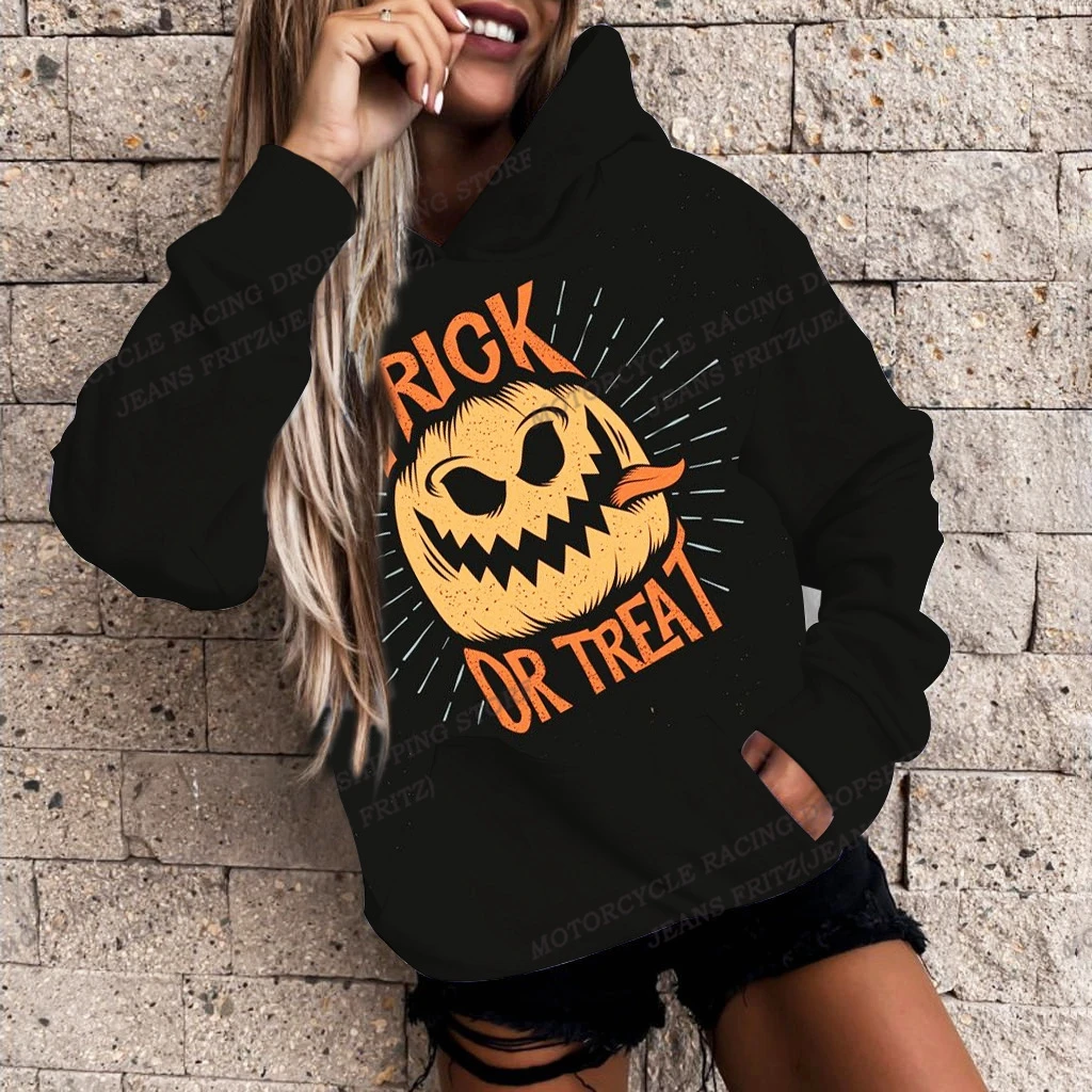 

Halloween Hoodie Men Women Fashion Pumpkin Hoodies Harajuku Long Sleeve Hoodie Girl Coat Trick Or Treat Tracksuit Women Clothing