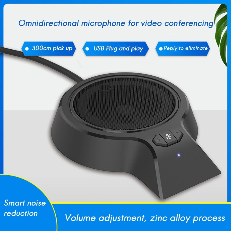 

Omni-Directional Microphone USB Condenser Microphone Built-In Speaker Noise Reduction For Business Conference PC Laptop