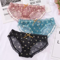 cute mesh womens underwear sexy transparent hollow out panties sex string temptation thong seamless briefs