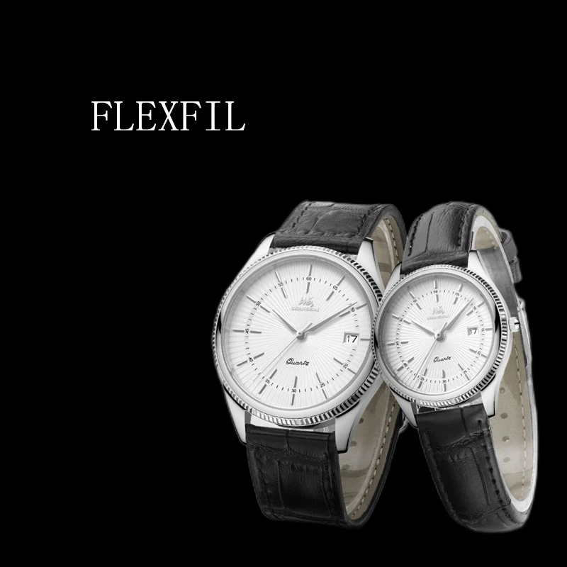 FLEXFIL Fashion Couple quartz watch waterproof sapphire high quality Shanghai brand Wristwatches Relogio Masculino Clock
