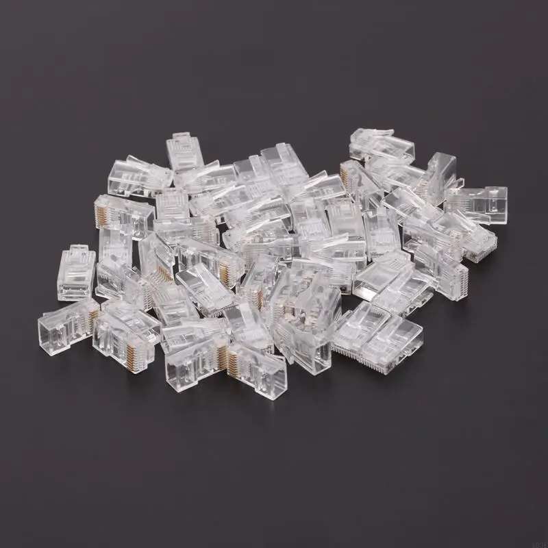 103f 50pcs 10p10c RJ45 RJ48 RJ50 CAT5E UTP Ethernet Swint Модульная кристаллическая заглушка 10-контактный