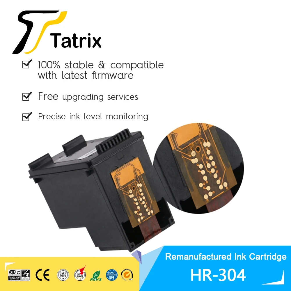 Черные восстановленные картриджи Tatrix 304 XL 304XL для струйного принтера HP DeskJet 3720 3730