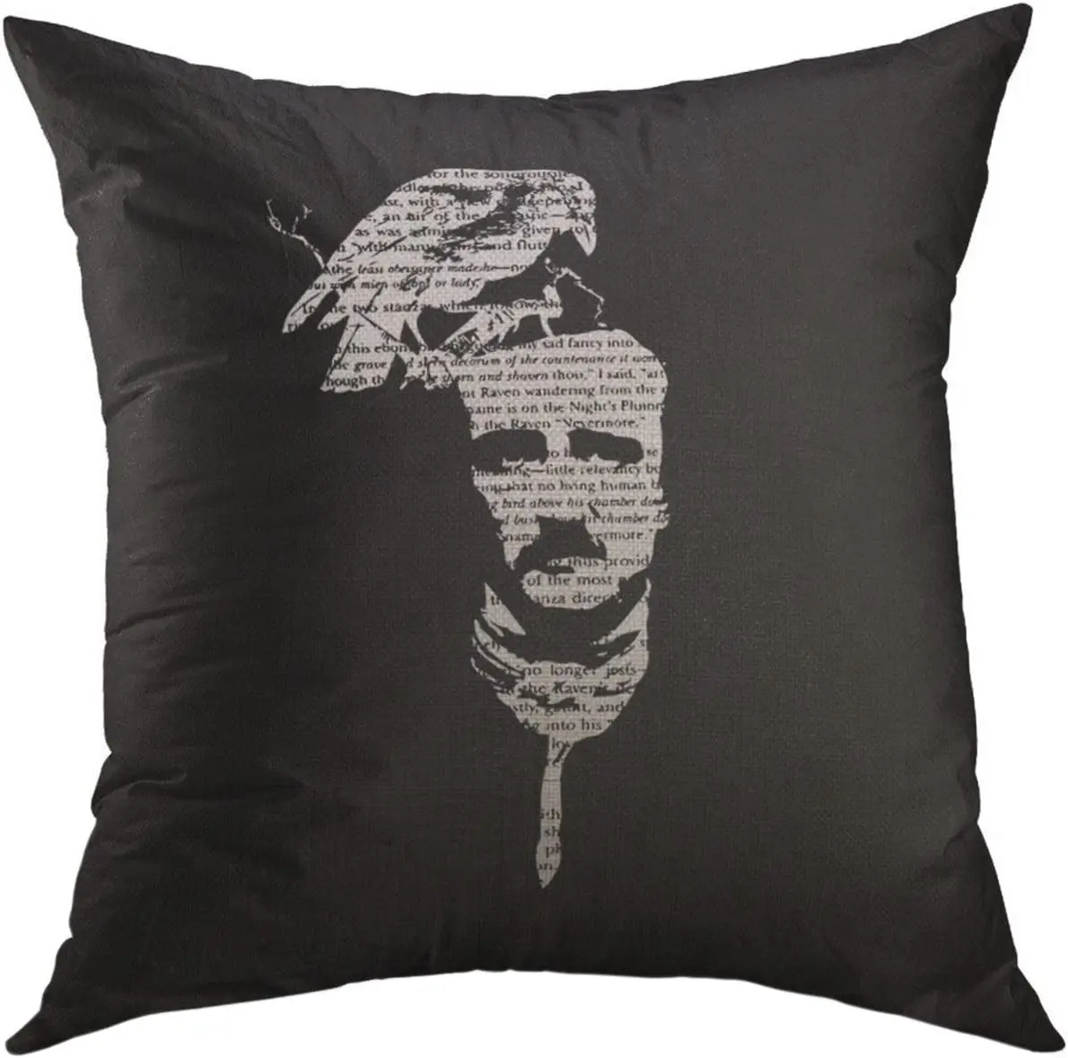 

Декоративная наволочка для подушки черно-белая Эдгара Аллана Poe ворона домашний декор чехол для подушки 18x18 дюймов