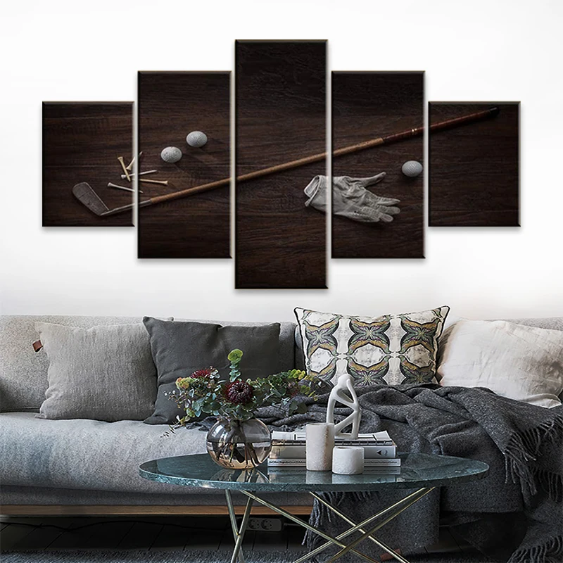 Декор для дома гостиной винтажные картины с изображением гольф-клуба 5 шт. принты