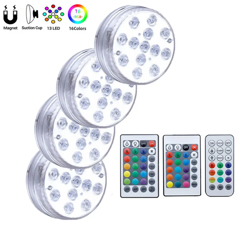 

Underwater Light Set Swimming Pool accessories Fountain Spa IP68 Waterproof 13 LEDs RGB Submersible Lamp with Remote Control New