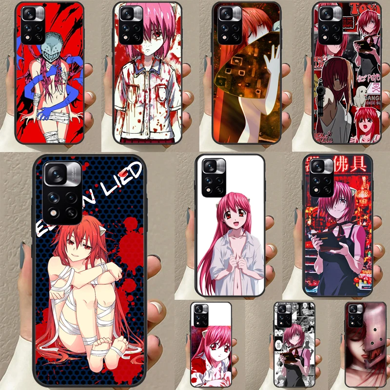 anime Elfen Lied Case For Redmi Note 11 Pro Cover For Redmi Note 10 Pro Note 8 9 Pro 8T 9S 10S 11S 9A 9C 9T