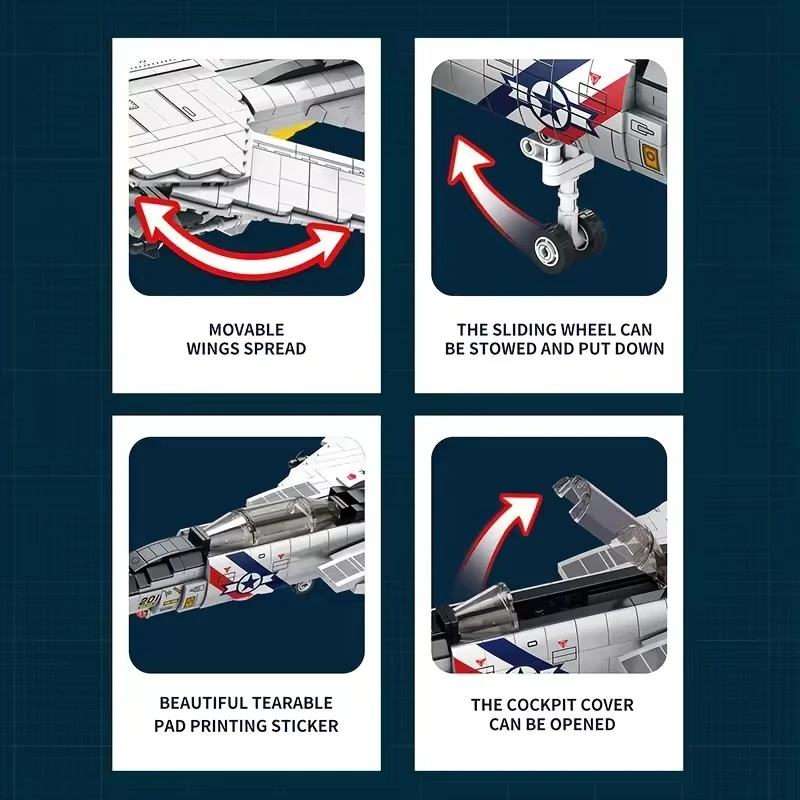 Конструктор Военный Tomcat F14 1600 деталей