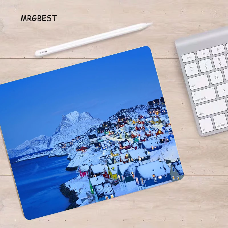 Коврик для мыши MRGBEST с изображением гренландского острова Размер 22x18 см