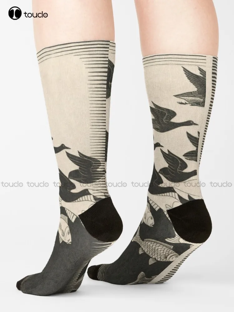 

Escher - Sky And Water I Socks Youth Socks Personalized Custom 360° Digital Print Gift Harajuku Unisex Adult Teen Youth Socks