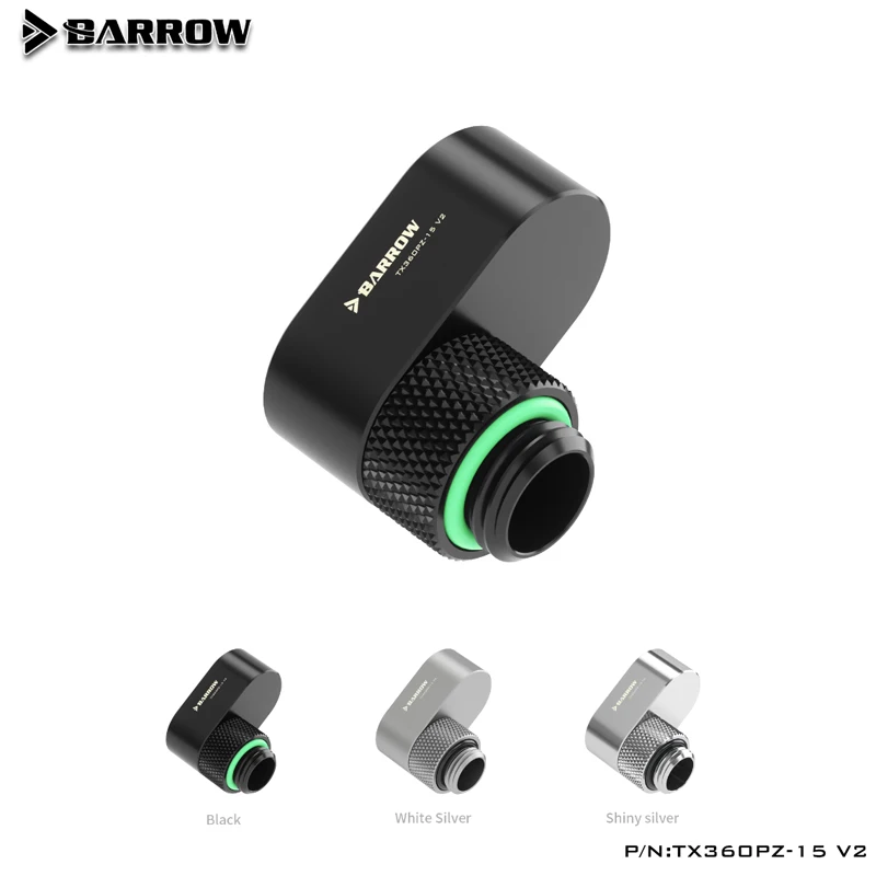 

Barrow TX360PZ-15 V2, 15 мм 360 градусов Поворотный офсетный адаптер, латунный G1/4 15 мм штекер-гнездо, компьютерные удлинители