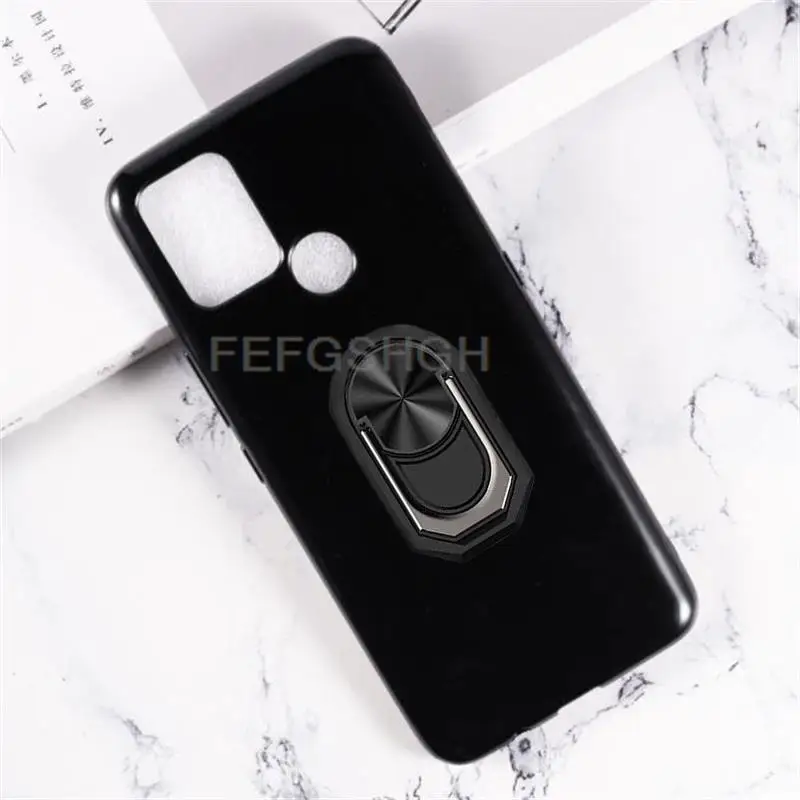 Чехол для Tecno Pova LD7 LD7j 2021, задний Чехол с кольцом на палец, мягкий силиконовый чехол из ТПУ для Tecno Pova 6,8 дюйма, чехол для телефона