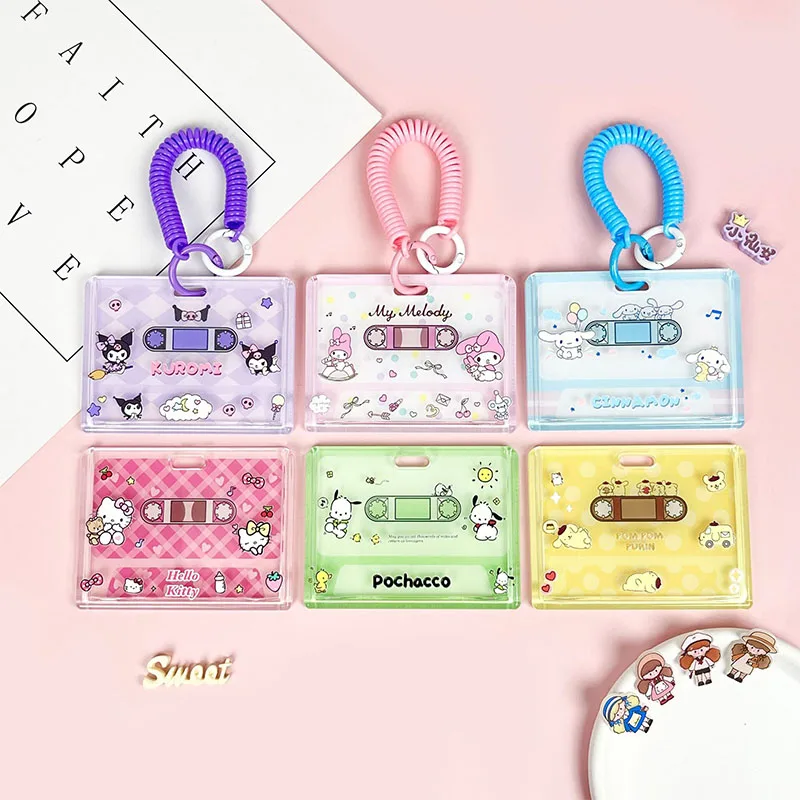 

Sanrio Hello Kitty Card Shell My Melody Kuromi Kawaii Anime Cartoon Cute Student Meal Card Access Control Card Protective Sleeve