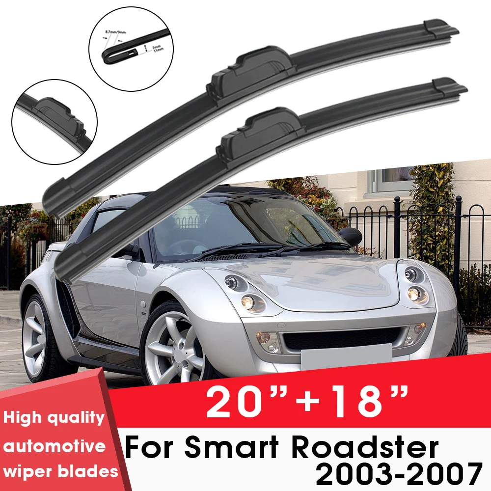 

Car Wiper Blade Blades For Smart Roadster 2003-2007 20"+18" Windshield Windscreen Clean Rubber Silicon Cars Wipers Accessories