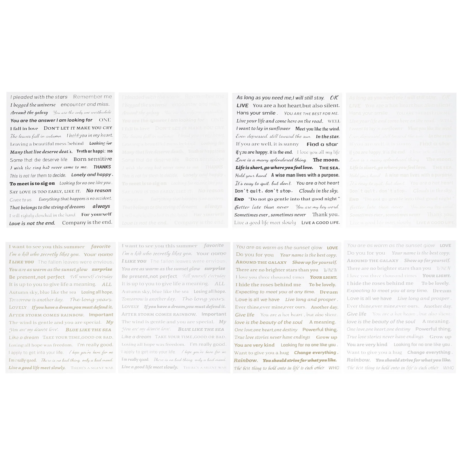 

Decorative Stickers Scrapbook DIY Literary Words Strips Scrapbooking Hand Account Journaling