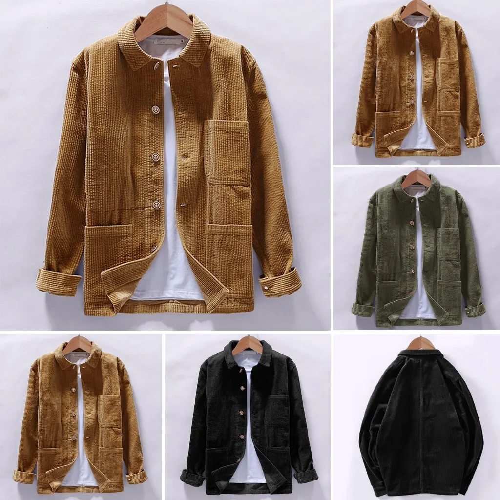

Mens Mock Tee Shirts Mens Autumn Fashion Shirts Casual Long Sleeve Solid Tops Corduroy 70s Style Shirts Men Cowboy Outfit Men